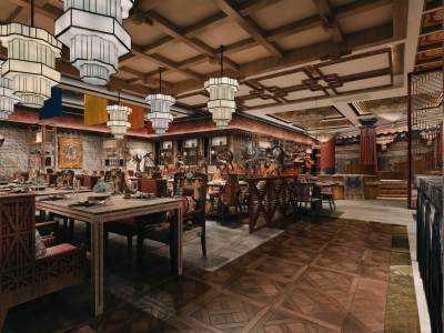 东南亚餐厅 餐桌椅 吃车